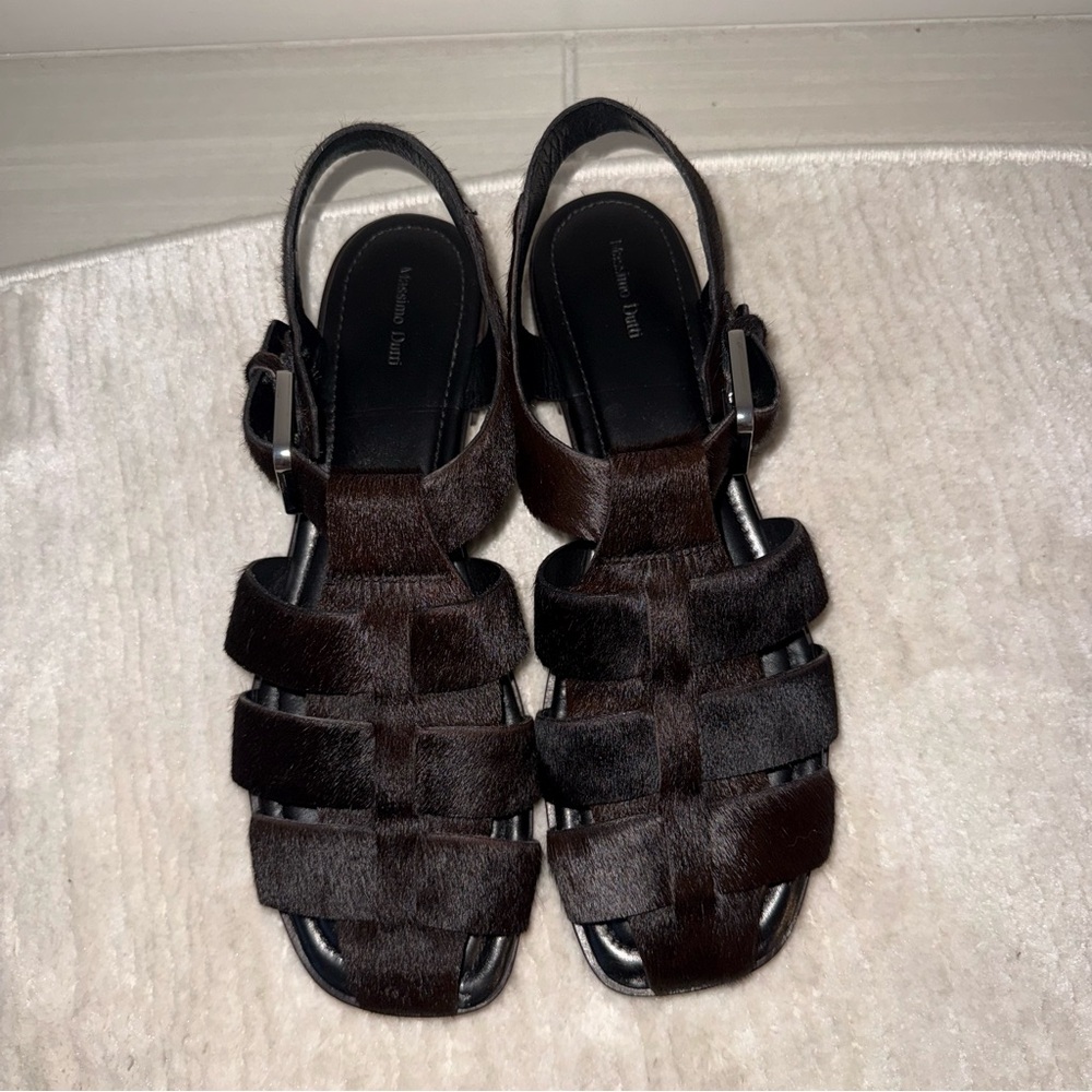 Massimo Dutti Fisherman Sandals,41, Brown Fur - Picture 15 of 17